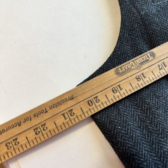 Mens Herringbone Vest By Lunta Dark Grey Wool Blend Academia - Picture 4 of 7